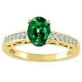 thumbnail image 2 of Tommaso Design� Oval 7x5mm Simulated Emerald Solitaire Engagement Ring, 2 of 9