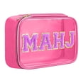 thumbnail image 2 of Mahjong Tile Bag,Empty Mahjong Bag,Large Capacity PVC Clear Mahjong Case,Mahjong Rack Bag,Tile Storage Bag,Tile Holder Rack Bag,Travel Organizer for Makeup & Toiletry Bag(Hot Pink), 2 of 9