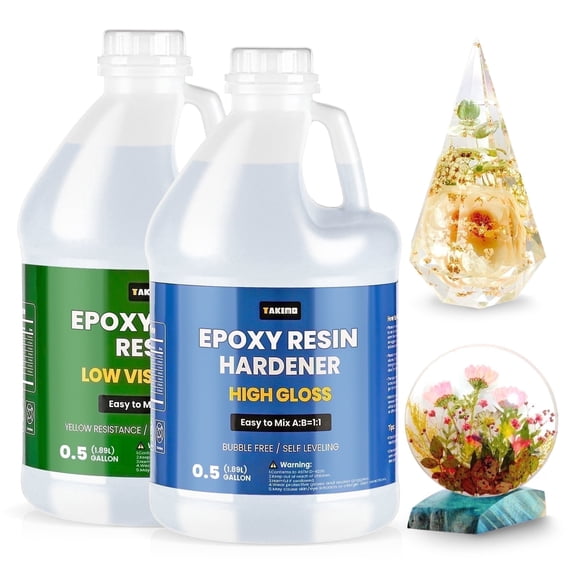 TAKIMO 1 Gallon Crystal Clear Epoxy Resin Kit