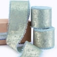 thumbnail image 3 of Hmgxay Flash Bronzing Chiffon Ribbon, Hand Tear Raw Silk Ribbon for Decorations, Frayed Edge Luxury Ribbon for Weddings and Christmas, Versatile Crafting Ribbon for Gift Wrapping(Light Blue), 3 of 6