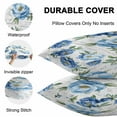 thumbnail image 4 of Waterproof Throw Pillow Covers Set of 2, 20x12 Inch Blue Flowers Decorative Pillowcases Outdoor Pillow Slip Cushion Covers Set for Couch Tent Simple Farmhouse Botanical Floral Leaves, 4 of 7