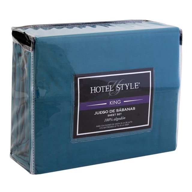 Juego de Sábanas Hotel Style King Size Azul Harbor