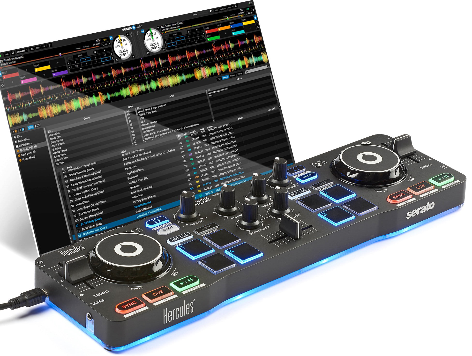 Beginner DJ Bundle: Hercules DJ Control Starlight + Serato DJ Pro 
