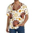 thumbnail image 3 of Balery Fall Turkey Men's Casual Button Down Shirt Short Sleeve Textured Summer Cuban Beach Shirts-3X-Large, 3 of 7