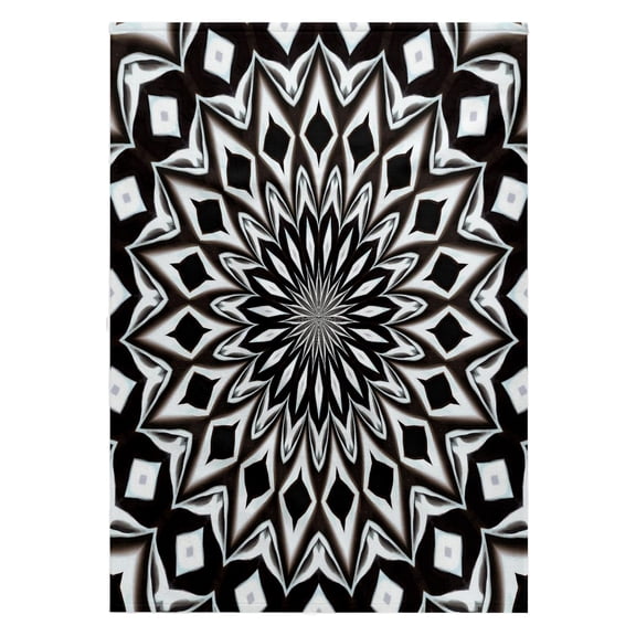 3dRose, Decorative Floral Aspect Mandala Black and White, 22x30 Bath Hand Pool Towel