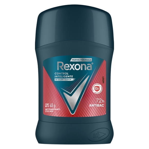 Antitranspirante Rexona antibacterial + invisible en barra para caballero 45 g