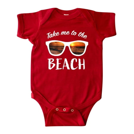 

Inktastic Take me to the Beach Sunglasses with Sunset in Lenses Gift Baby Boy or Baby Girl Bodysuit