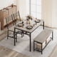 thumbnail image 2 of ChaoLink Juego de mesa para 4, mesa para cocina y 2 sillas con banco de almacenamiento, juego de mesa rectangular de 47.2" con soporte para vino, para espacio pequeño, apartamento, color gris, 2 of 8