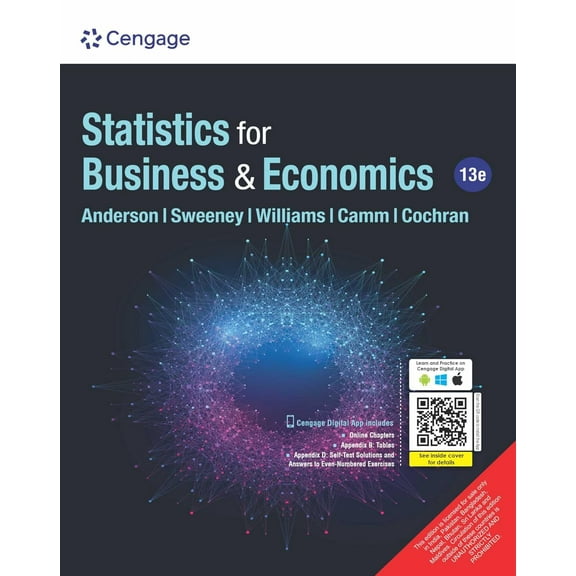 Statistics for Business & Economics with MindTap, 13th edition
