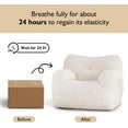 thumbnail image 3 of Bean Bag Chair, Filled Beanbag Chair for Living Room, Stuffed Beanbag Chairs, Comfy Bean Bag Chairs with Filling (Teddy Fabric in Ivory Set of 2, 39.37" D×37" W×27.56" H), 3 of 18