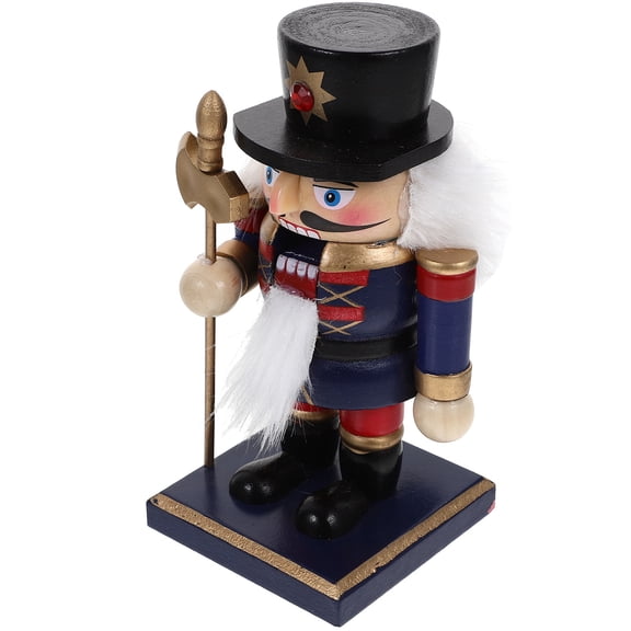 Raindrops Christmas Nutcracker Figurine Black Wood Holiday Decoration Statue for Home and Office