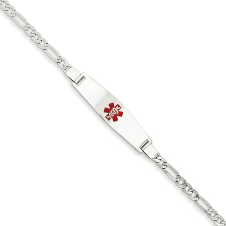 White Gold Medical Jewelry Bracelet - 14k White Gold 7in Medical Jewelry ID Bracelet