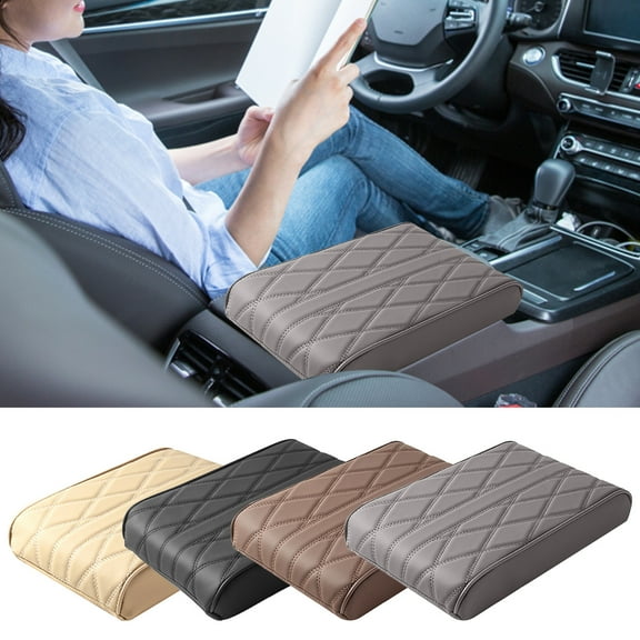 HBYJLZYG Car Accessories Car Armrest Pad Heightening Pad Leather Widened and Thickened Universal Car Memory Foam Armrest Box Pad