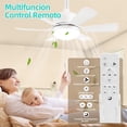thumbnail image 2 of Ventilador de techo con luz, E26/E27 Ventiladores de Techo con Control Remoto,Luz de Ventilador de techo,3000K-6500K/brillo regulable,Tres velocidades del viento,40W (40W-Blanco), 2 of 8