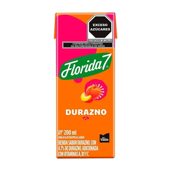 Bebida Del Valle Florida 7 sabor durazno 200 ml