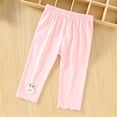 thumbnail image 2 of Nilvkv Leggings for Toddler Girls, Girls Pants, Mesh Capri Pants featuring Bunny Applique, Scalloped Hem and Elastic Waist for Summer Days Pink 18-24 Months, 2 of 9