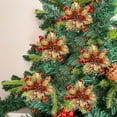 thumbnail image 6 of Gold Woven Fabric Christmas Flowers | 5-Piece Set for Wreaths & Tree Decorations | 5.12-Inch Festive Holiday Ornaments & Decorative Accessories, 6 of 6