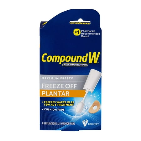 Compound W. Wart Removal Maximum Freeze Protects Feet Cushion Pads, 8 ct
