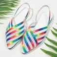 thumbnail image 5 of Women's Wide Width Rainbow Mesh Slingback Flats, Pointed Toe Cutout Strappy Sandals, Comfortable Casual Dress Shoes for Summer, Multi-Color, 5 of 7