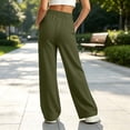 thumbnail image 5 of Falkdiz Girls Warm Fleece Sweatpants Wide Leg Winter Pockets Sport Pantalones Open Bottom Relaxed fit Elastic Waist Pants for Girls , Army Green , Size: 5-6 Years, 5 of 9