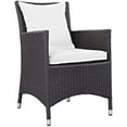 thumbnail image 1 of Modway Convene Aluminum and Rattan Patio Dining Armchair in Espresso/White, 1 of 3