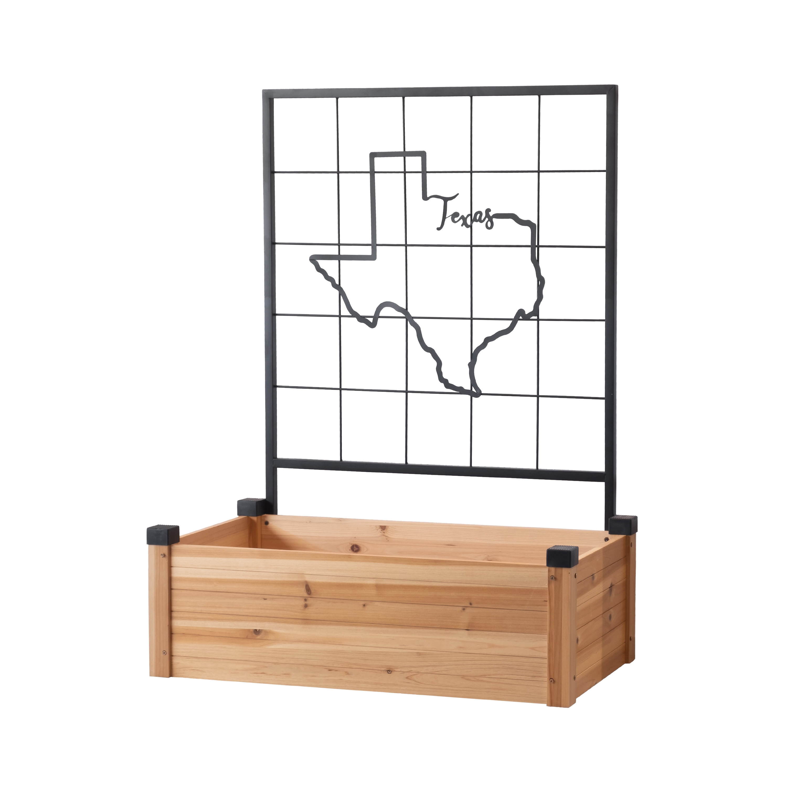 (2 pack) Expert Gardener Wooden Raised Bed with Metal Texas Trellis, 2.6 cu ft