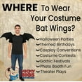 thumbnail image 4 of Nicky Bigs Novelties Gothic Black Bat Wings Unisex Strap-On Dragon Wings with Moldable Wire Halloween Cosplay Theater Costume Accessory One Size Fits Most with Elastic Straps, 4 of 7