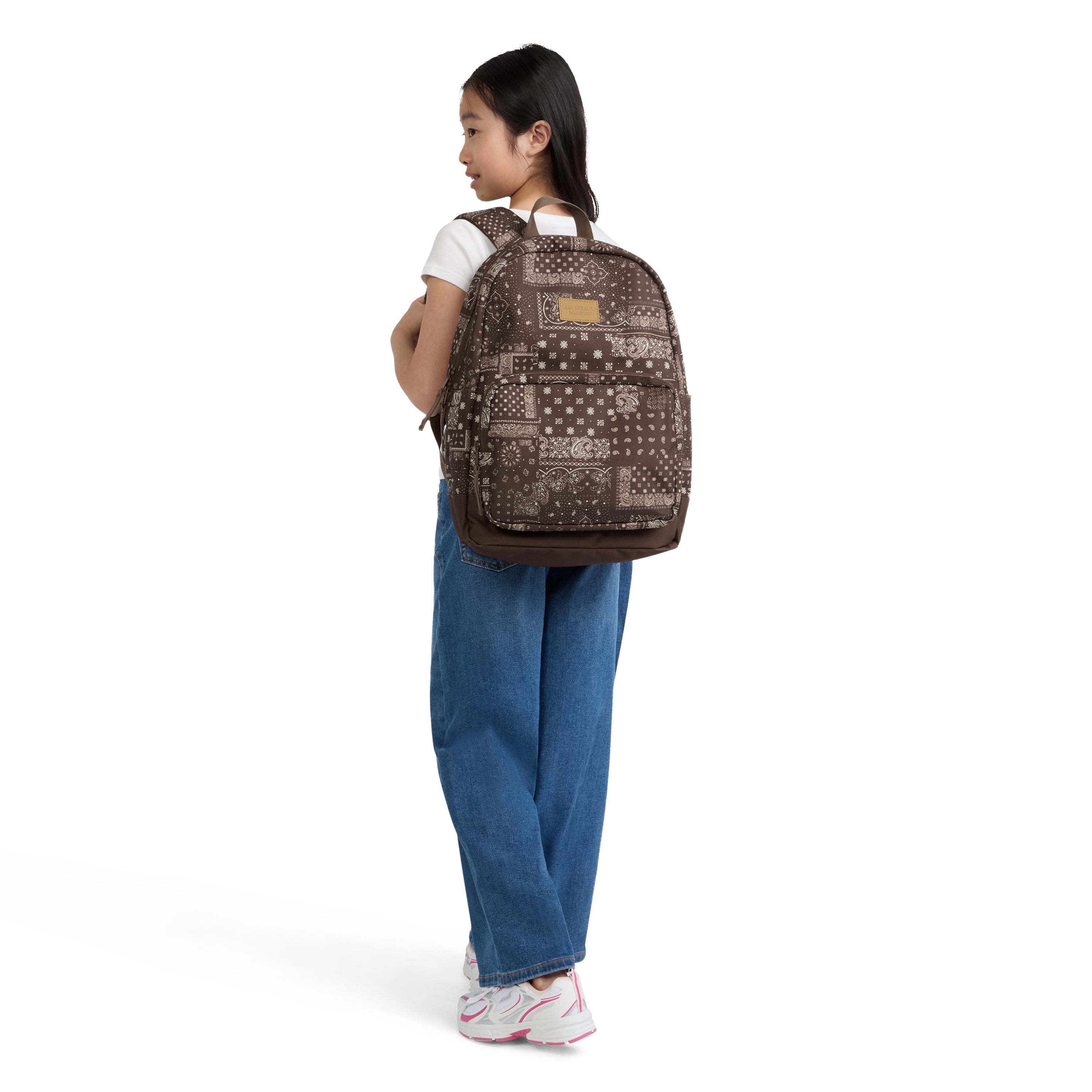 Levi Strauss Signature Unisex 17.5" Adult Single Pocket Backpack, Brown Bandana