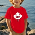 thumbnail image 2 of PMVFHDE T-Shirt Garçon Européen Canadien Fête Nationale Jour de l'Indépendance Feuille d'Érable Imprimée Enfants Décontracté Confortable Tendance Sport T-Shirt à Manches Courtes Rouge, 8-9 Ans, 2 of 4