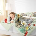 thumbnail image 4 of Homewish Kawaii Bunnies Rabbit Bedding Comforter Set, Cute Cartoon Animal Twin Comforter Sets, Vibrant Rustic Groovy Floral Reversible Bedding Set, Microfiber Bedroom Decor, 2pcs, 4 of 8