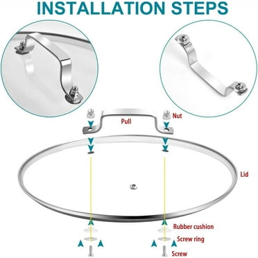 10.25 Inch Glass Lid for Skillet & Dutch Oven, Clear Replacement Pan Cover, Fits Lodge Cast Iron Skillet, 5 Quart Dutch Ovens & Calphalon 10” Skillet, Dishwasher Safe