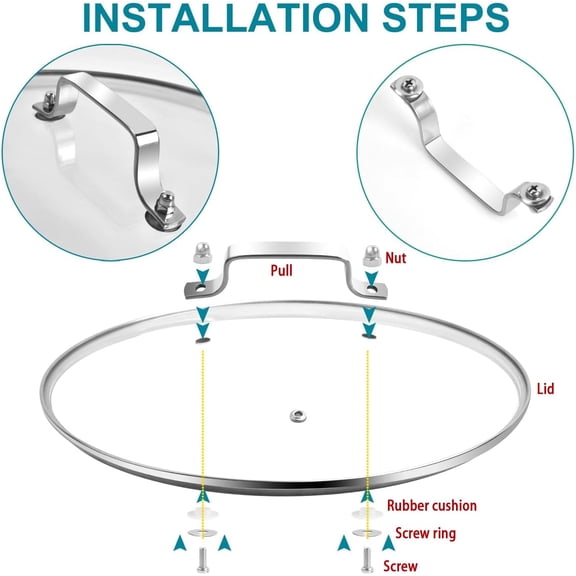 10.25 Inch Glass Lid for Skillet & Dutch Oven, Clear Replacement Pan Cover, Fits Lodge Cast Iron Skillet, 5 Quart Dutch Ovens & Calphalon 10” Skillet, Dishwasher Safe
