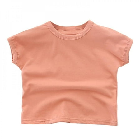 

Bullpiano Summer infant toddler baby girls All-match Korean cotton Solid Color Short-sleeved Top Casual t-shirt kid clothes for girl