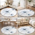 thumbnail image 4 of Round Rugs 4Ft, Blue Painting Floral Round Area Rug Washable Indoor Throw Carpet, Farmhouse Flowers Classic Soft Non Slip Circle Rug for Kitchen Nursery Room Home Decor Aesthetic, 4 of 8