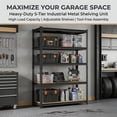 thumbnail image 3 of Nnovaroom Heavy Duty Garage Shelving Unit, Adjustable Metal Storage Shelves, 2400Lbs,5-Tier Boltless Shelf Rack for Basement,Pantry 60"H x 27"W x 11"D, 3 of 10