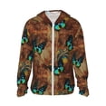 thumbnail image 1 of Fotbe Vintage Butterfly Green Chaqueta con Protección Solar UPF 50+ para Hombre y Mujer, Camisa con Capucha y Bolsillos-Small, 1 of 7
