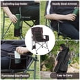 thumbnail image 4 of FIXTECH 450lbs Heavy Duty Folding Camping Chair with Cooler Bag, Side Pocket&Cup Holder - Portable Outdoor Lawn Chair for Adults, Ergonomic Design & Sturdy Frame for Camping, Picnics, Beach, Backyard, 4 of 13