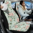 thumbnail image 2 of Uorisanigo Car Seat Covers, 2-Pack Car Front Seat Covers, Plush Pink Rose Print Automotive Seats Cover, Fit for Most Cars SUVs Sedans, Soft Full Wrapping Edge Seats Cover, 2 of 7