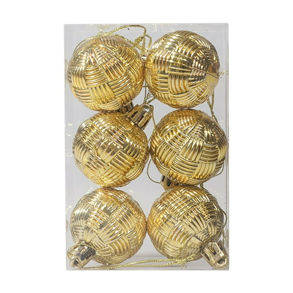 YIKA 6PCS Woven Christmas Balls Shaped Balls Plastic Balls Christmas Decorations Christmas Tree Props