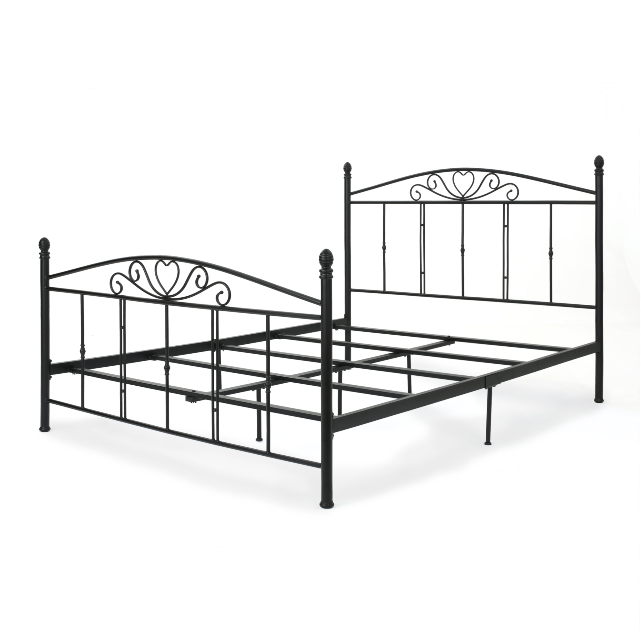 Dallas Classical Iron Queen Bed Frame Matte Black Com