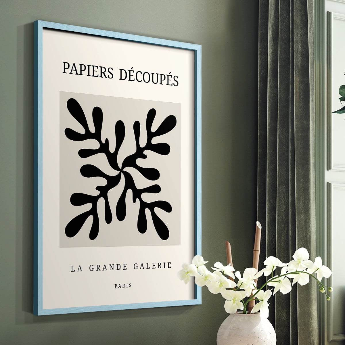 Matisse CCCXCVIII in Blue Solid Wood 22 x 28 Framed Print