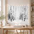 thumbnail image 5 of Birch Forest in Winter Snow with Misty Atmosphere, Serene Watercolor for Nature Lovers, Monochromatic Woodland Art, Housewarming Gift, Tapestry Wall Hanging for Bedroom and Living Room, 5 of 7