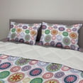 thumbnail image 2 of Mandala Comforter & Sham Bedding Set, Ornamental Different Floral Motifs in Circular Designs Oriental Abstract, 3 pcs Duvet Set Microfiber Filling Quilt, 5 Sizes, Multicolor, by Ambesonne, 2 of 4