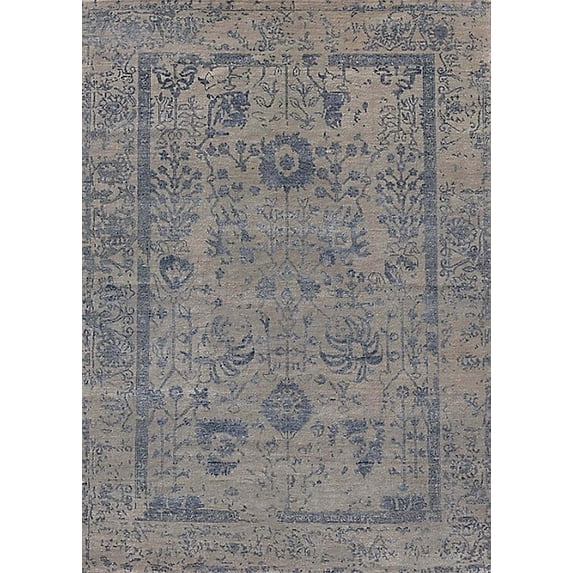 Ahgly Company Indoor Rectangle Mid-Century Modern DimGray or DimGrey Gray Oriental Area Rugs, 5' x 8'