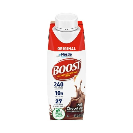 Nestle Boost Original Balanced Nutritional Drink Chocolate 8 oz Carton 24 Ct