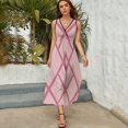 thumbnail image 5 of Diamond Grid Vestido Sin Mangas Para Mujer, Traje De, Ropa De Cumpleaños, Verano, 5 of 5