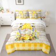 thumbnail image 2 of Homewish Kawaii Rustic Gnome Twin Bedding Sets 7-Piece for Kids, Cartoon Bee Honey Bedding Comforter Set, Yellow Plaid Buffalo Reversible Sheet Sets, Microfiber Bedroom Decor, 2 of 7