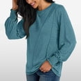 thumbnail image 7 of Women's Long Sleeve Pleated Crew Neck Blouse - 82% Polyester Business Casual Top, 2024 Trendy - S-XXL Sizes, 7 of 7