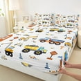 thumbnail image 3 of Castle Fairy Colorful Tractor 4pcs Bed Sheets for Kids Teens,Cartoon Truck Excavator King Sheets,Construction Vehicles Super Cozy Sheet Set,Lightweight Room Decor, 3 of 7