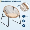 thumbnail image 3 of Soonbuy 3 Piece Outdoor Seating Acapulco Chair，Glass Top Side Table and 2 Chairs with Cushions PE Rattan All-Weather Patio Conversation Bistro Set for Patio Gardenet, 3 of 8